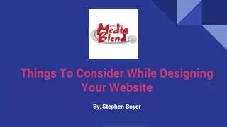 Things To Consider While Designing Your Website