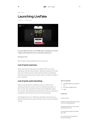 Launching LiveTake