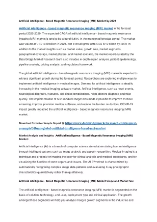 artificial intelligence based magnetic resonance