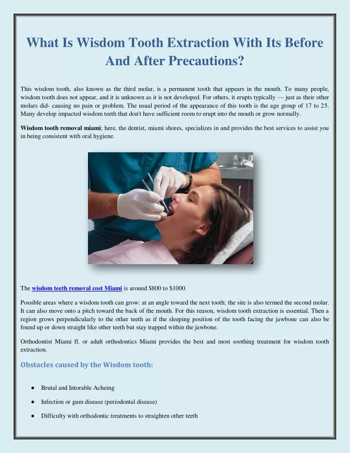 what is wisdom tooth extraction with its before