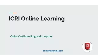 Making Logistics a Breeze: An Introduction to Online Certificate Programs