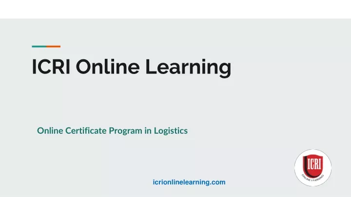 icri online learning