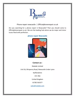 Phone repair newcastle  Officialphonerepair.co.uk