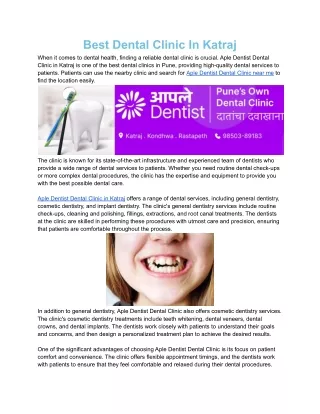 Best Dental Clinic In Katraj
