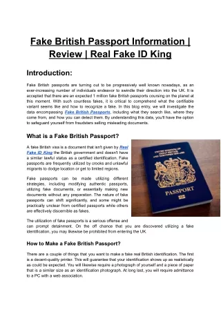 Fake British Passport Information _ Review _ Real Fake ID King