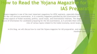 how to read the yojana magazine for the