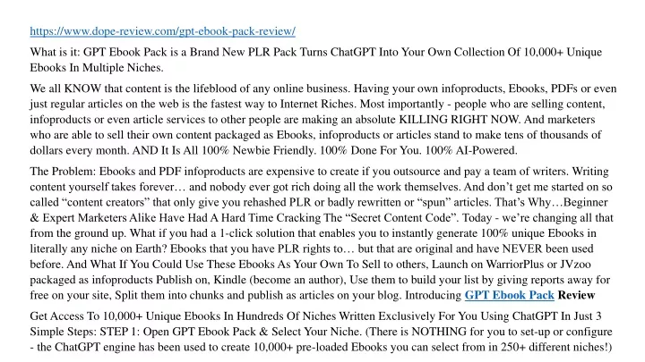 https www dope review com gpt ebook pack review