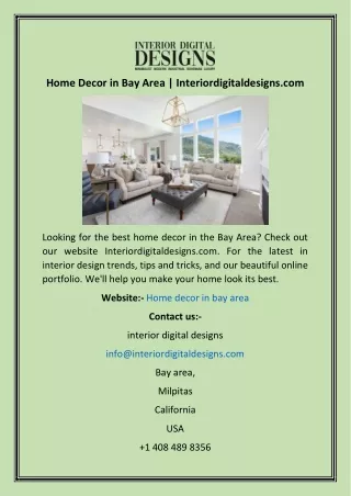 Home Remodeling in Bay Area  Interiordigitaldesigns