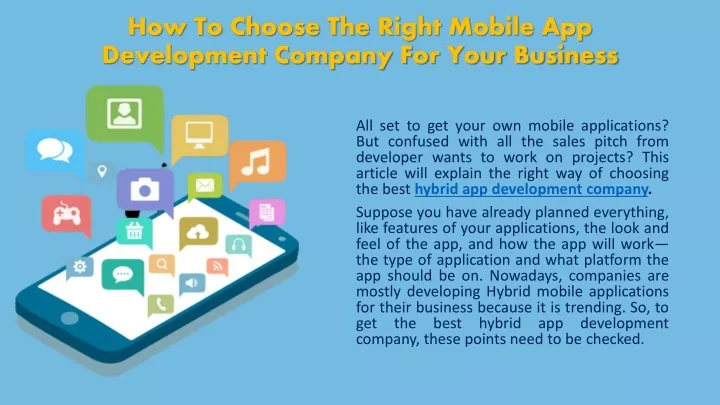 how to choose the right mobile app development company for your business