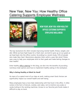 How Healthy Office Catering Supports Employee Wellness