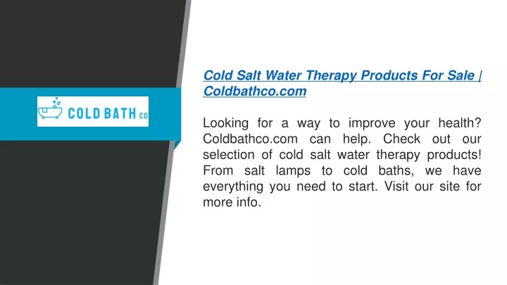 cold salt water therapy products for sale