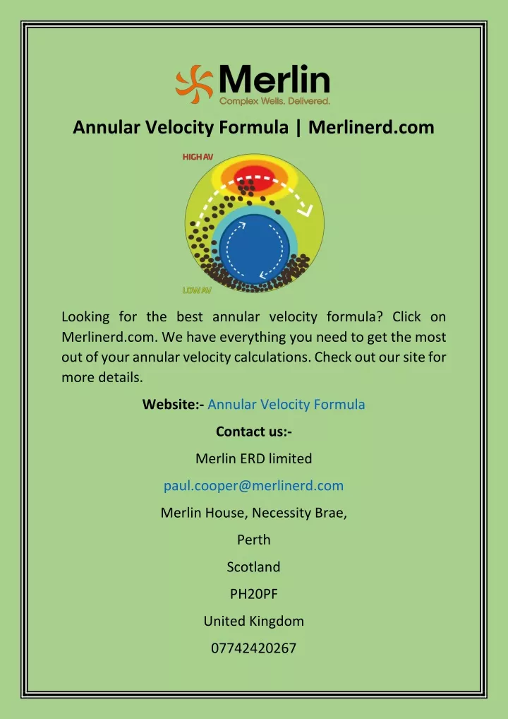 annular velocity formula merlinerd com