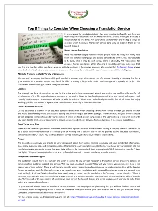 top 8 things to consider when choosing