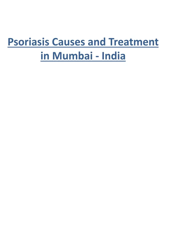 psoriasis causes and treatment in mumbai india