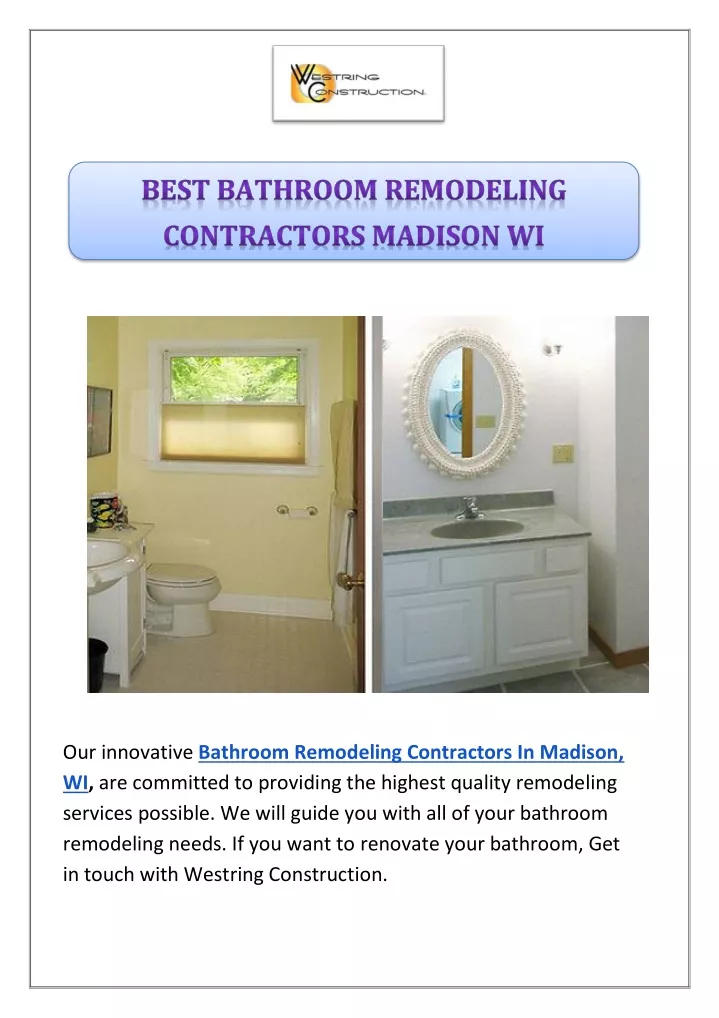 our innovative bathroom remodeling contractors