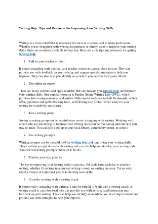 writing help tips and resources for improving