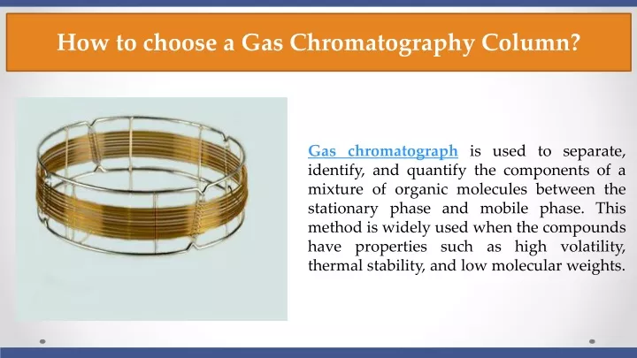 how to choose a gas chromatography column