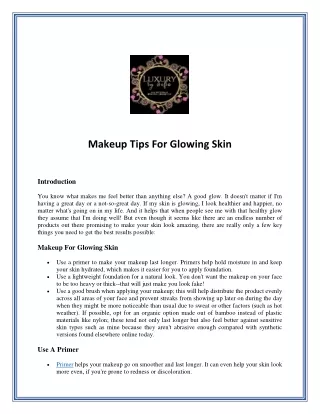 Makeup Tips For Glowing Skin