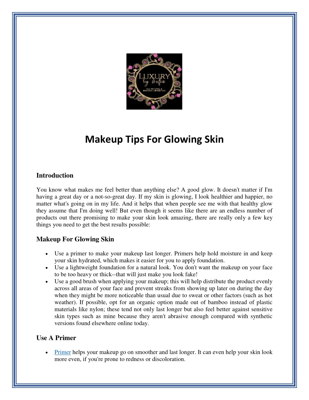 PPT - Makeup Tips For Glowing Skin PowerPoint Presentation, free ...