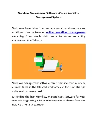 Workflow Management Software