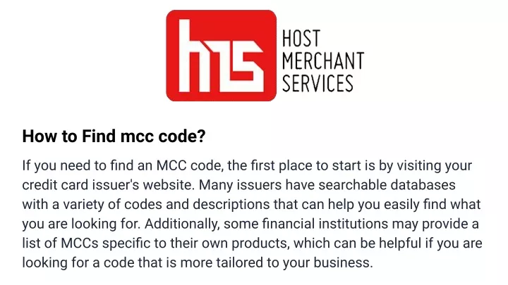 how to find mcc code