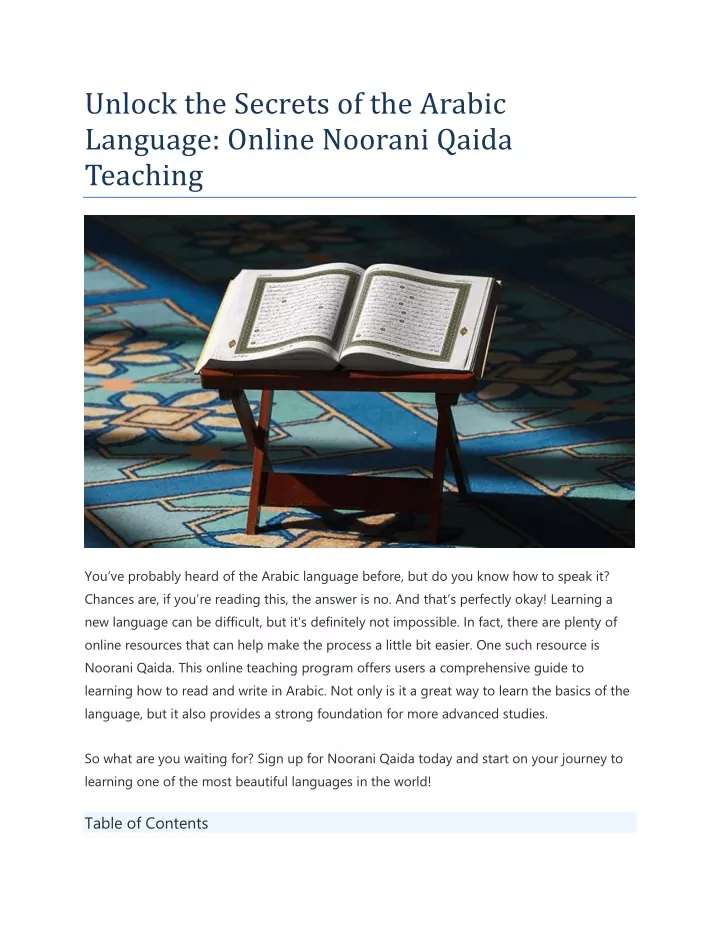 unlock the secrets of the arabic language online