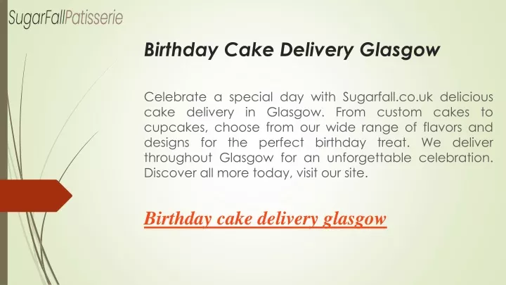 birthday cake delivery glasgow