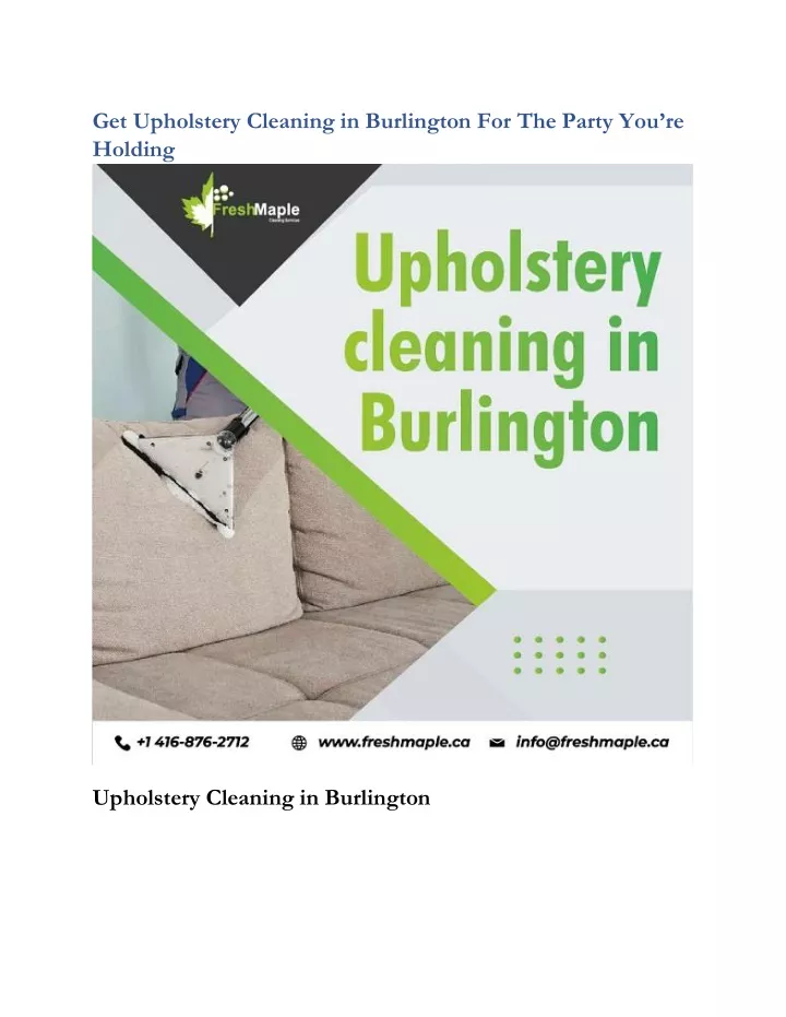 get upholstery cleaning in burlington