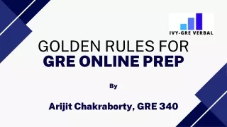 GOLDEN RULES for GRE PREPARATION ONLINE