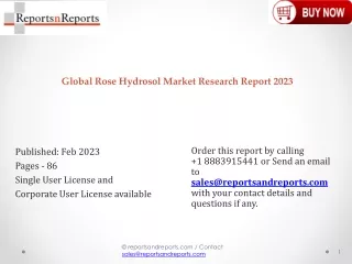 global rose hydrosol market research report 2023