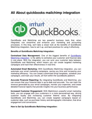 What is quickbooks mailchimp integration?