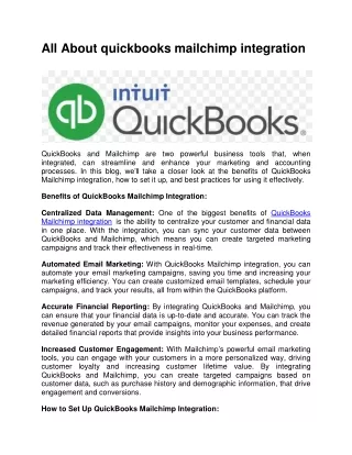 What is quickbooks mailchimp integration?