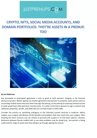 Crypto, NFTs, Social Media Accounts, and Domain Portfolios: They're Assets in a
