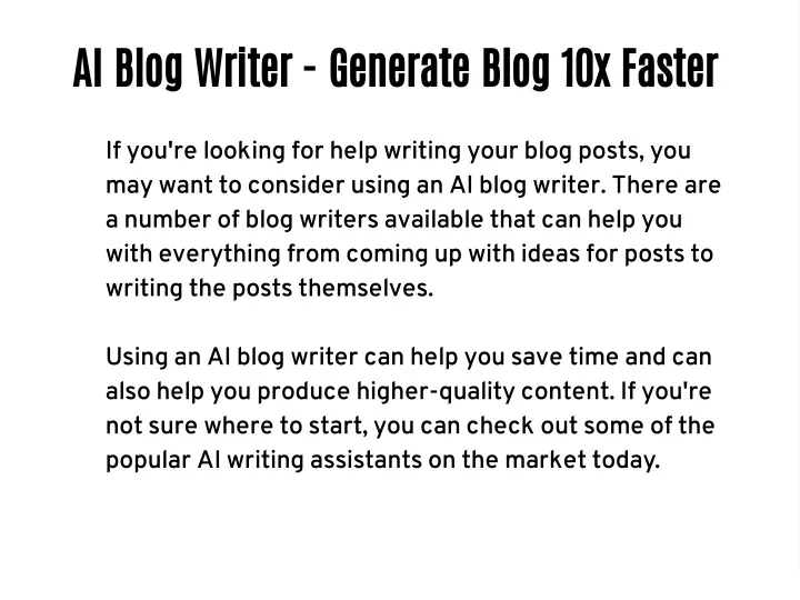 ai blog writer generate blog 10x faster
