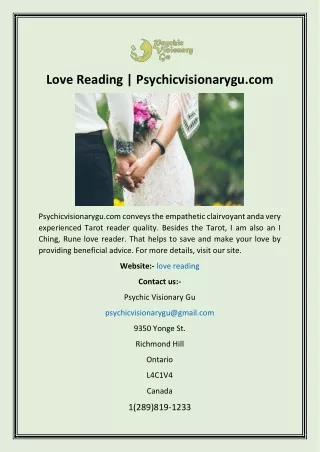 Love Reading  Psychicvisionarygu