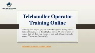 telehandler operator training online