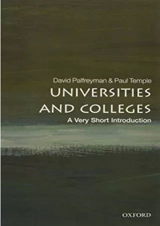 [pdf] epub download Universities and Colleges: A Very Short Introduction (Very S