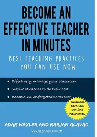 epub download Become an Effective Teacher in Minutes: Best Teaching Practices Yo