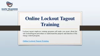 online lockout tagout training