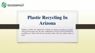 Plastic Recycling In Arizona | Excesspoly.com