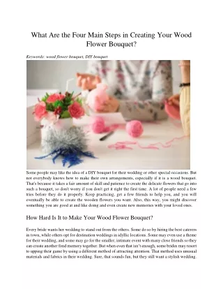 what are the four main steps in creating your