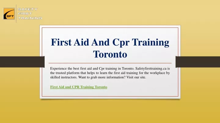 first aid and cpr training toronto