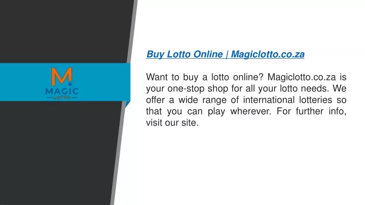 buy lotto online magiclotto co za want