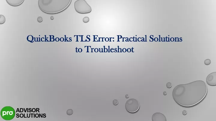 quickbooks tls error practical solutions