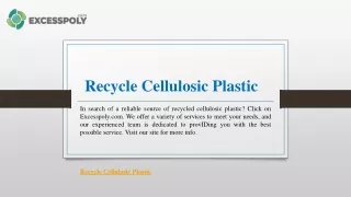 recycle cellulosic plastic