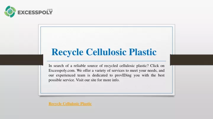 recycle cellulosic plastic