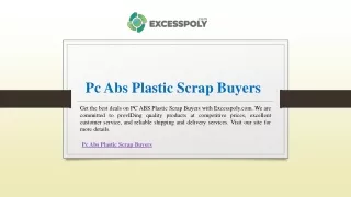 pc abs plastic scrap buyers