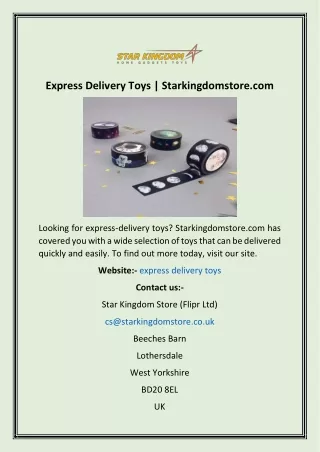 Express Delivery Toys  Starkingdomstore