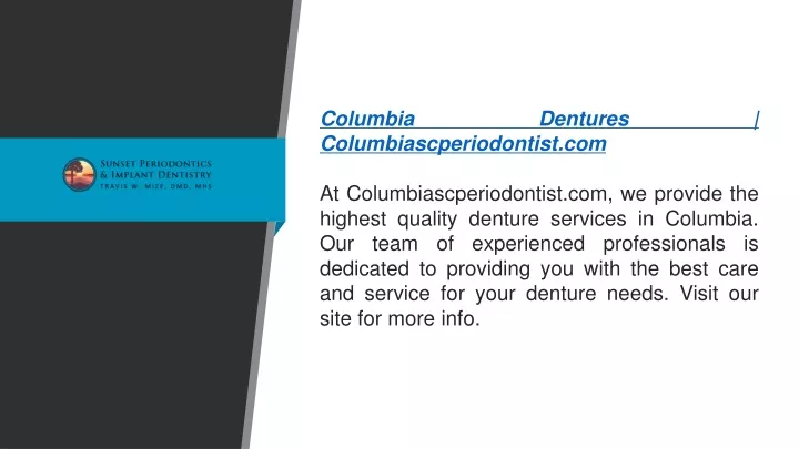 columbia dentures columbiascperiodontist