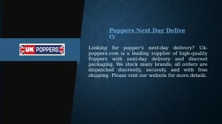 Poppers Next Day Delivery  Uk-poppers.com